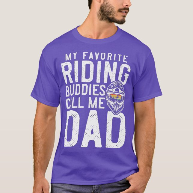 Camiseta Mens Motocross Pai Dirt Bike me Buddy (Frente)