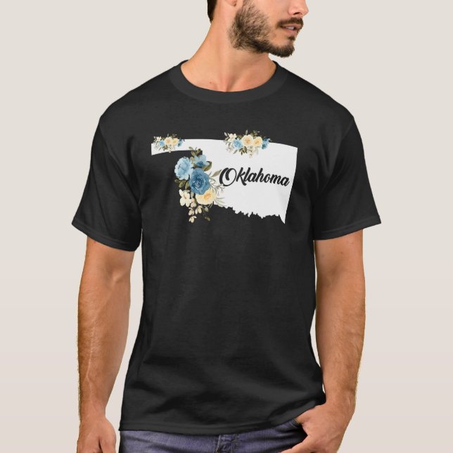 Camiseta Mens Mulheres Crianças Oklahoma Home State Map Org (Frente)