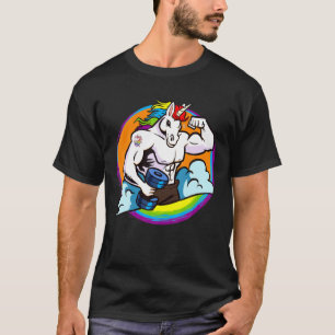 Camiseta Mens Musculares Buff Unicorn Rainbow, Levantamento