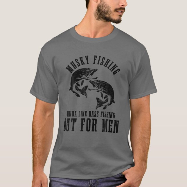 Camiseta Mens Musculosos Como A Pesca De Bass Mas Por (Frente)