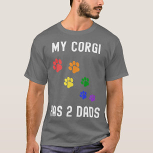 Camiseta Mens My Corgi Tem 2 Pais LGBTQ Pai Engraçado