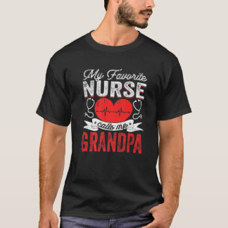 Camiseta Mens My Favorite Nurse Calls Me Grandpa Nursing Pa
