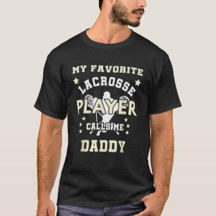 Camiseta Mens My Favorito Lacrosse Player Me Chama La Pai