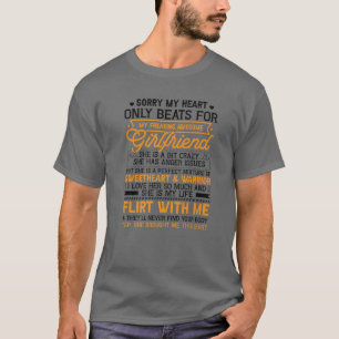 Camiseta Mens My Heart Beats For My Namorada Engraçado BoyF