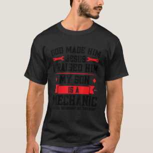 Camiseta Mens My Son É Um Pai Mecânico
