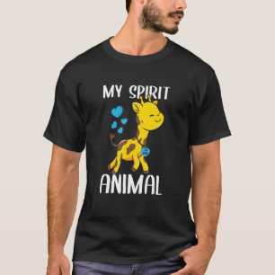 Camiseta Mens My Spirit Animal Giraffe I Love Pai Heart Val