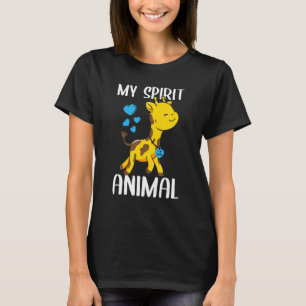 Camiseta Mens My Spirit Animal Giraffe I Love Pai Heart Val