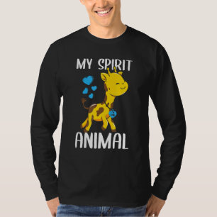 Camiseta Mens My Spirit Animal Giraffe I Love Pai Heart Val