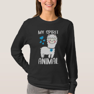 Camiseta Mens My Spirit Animal Llama I Love Pai Heart Valen