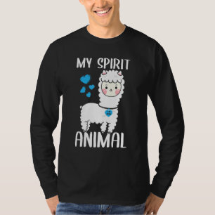 Camiseta Mens My Spirit Animal Llama I Love Pai Heart Valen