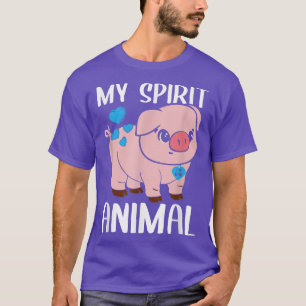 Camiseta Mens My Spirit Animal Pig I Love Pai Heart Valenti