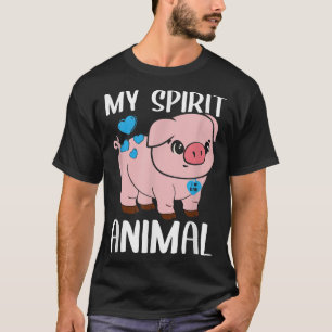 Camiseta Mens My Spirit Animal Pig I Love Pai Heart Valenti