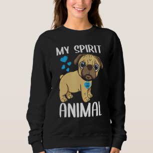 Camiseta Mens My Spirit Animal Pug Dog I Love Pai Heart Val