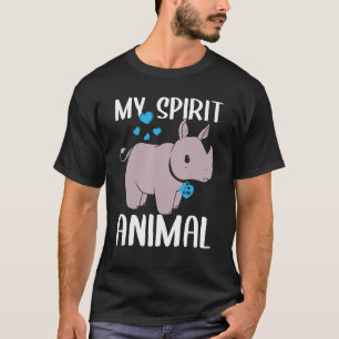 Camiseta Mens My Spirit Animal Rhino I Love Pai Heart Valen