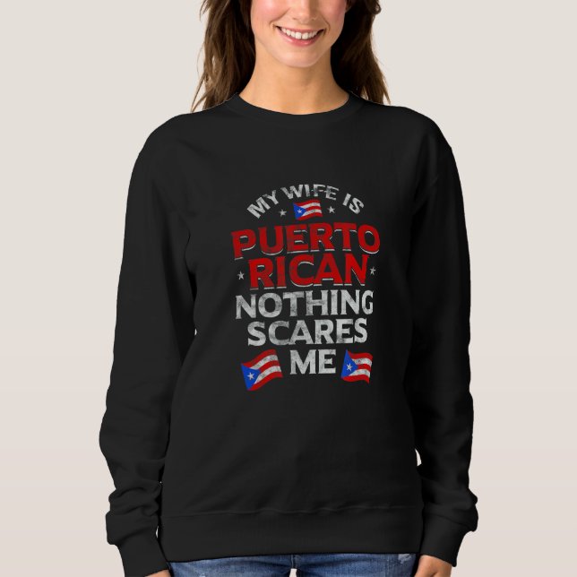 Camiseta Mens My Wife Is Puerto Rican Nothing Scares Me Pue (Frente)