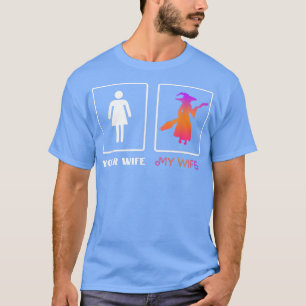 Camiseta Mens My Wife Witchcraft Lover Halloween Mariband W