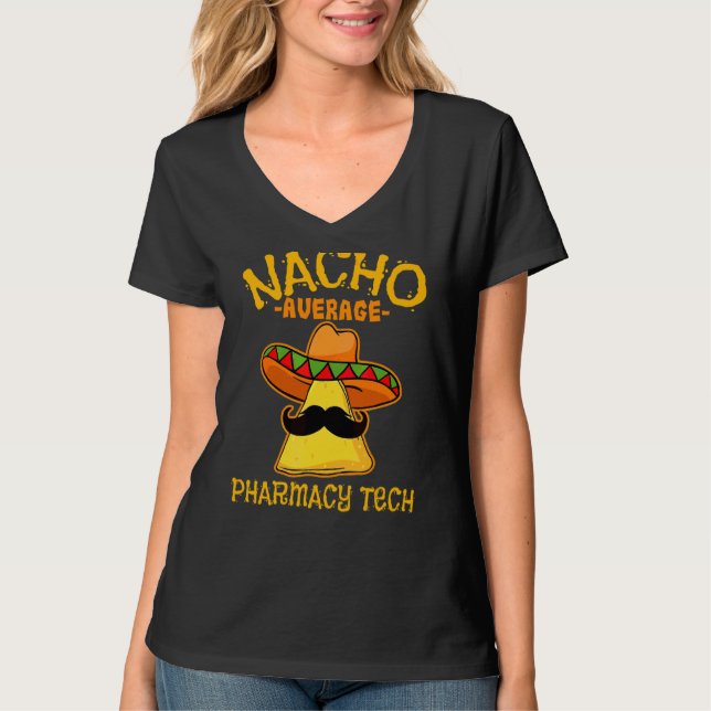 Camiseta Mens Nacho Média Pharmacy Tech De Mayo Mexicano F (Frente)