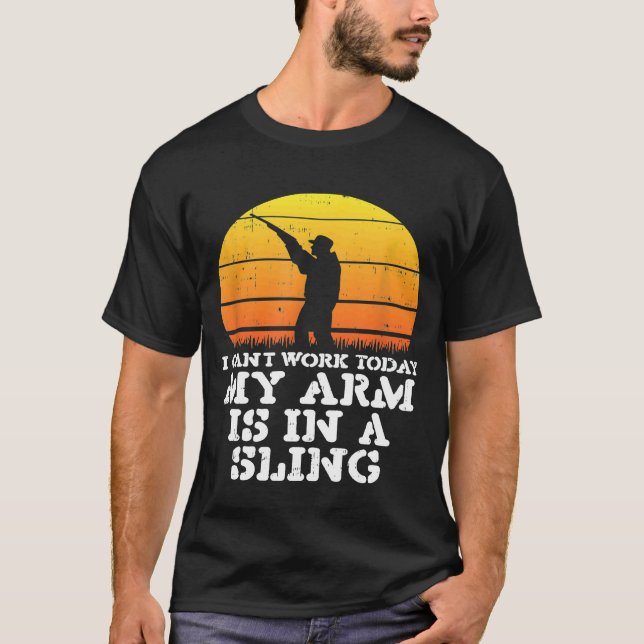 Camiseta Mens Não Podem Trabalhar Hoje Braço Vadio Tiro Eng (Frente)