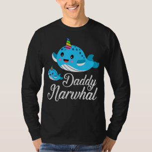 Camiseta Mens Narwhal Sea Animal Cute Pai Narwhal Fa