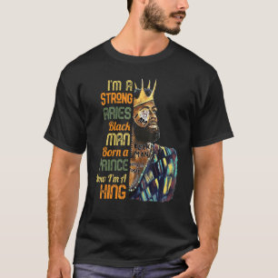 Camiseta Mens Nascer Príncipe Agora Rei Aria Forte Negro M