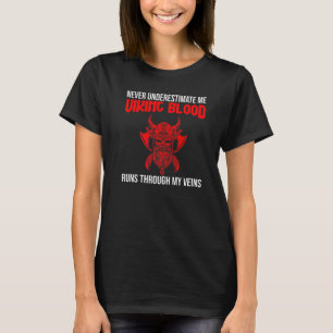 Camiseta Mens never underestimate me viking blood vikings P