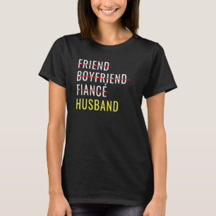 Camiseta Mens Newlywn Amigo Namorado Fiance Marido Jus
