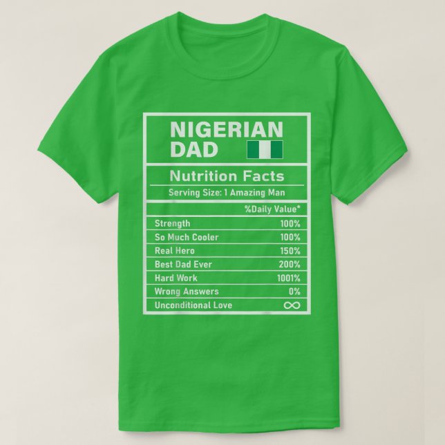 Camiseta Mens Nigerian Dad Nutrition Facts Father's Day Nat (Frente do Design)