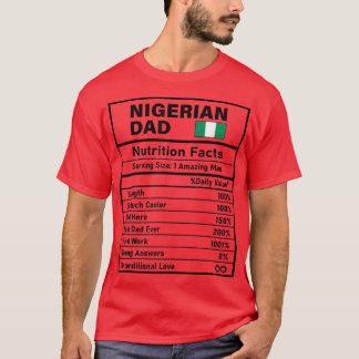 Camiseta Mens Nigerianos Fatos de Nutrição Pai Nat