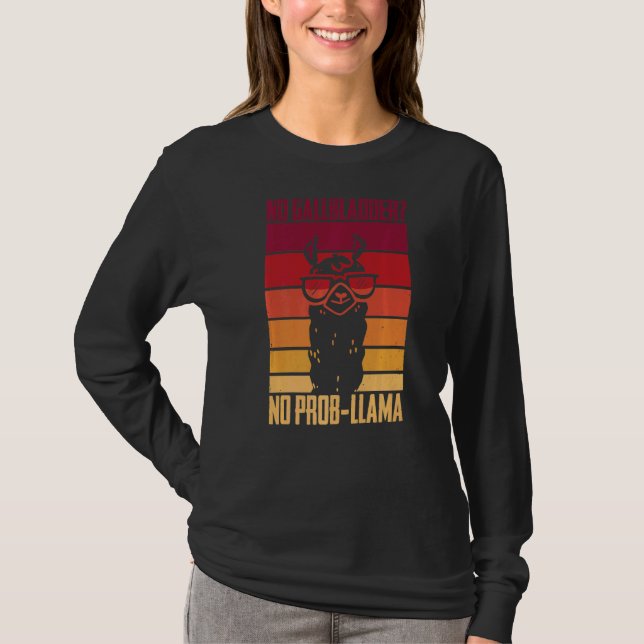 Camiseta Mens No Gallbladder No Prob Llama Gallbladder Sur (Frente)