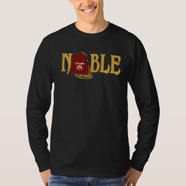Camiseta Mens Noble Shriner Fez Emblem AAONMS Mason AEAONMS (Frente)