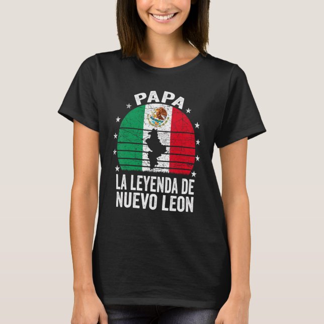 Camiseta Mens Nuevo Leon Papa Pai mexicano Nuevo Leon Padre (Frente)