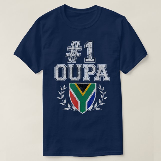 Camiseta Mens Number One Oupa Afrikaans Grandfather  (Frente do Design)