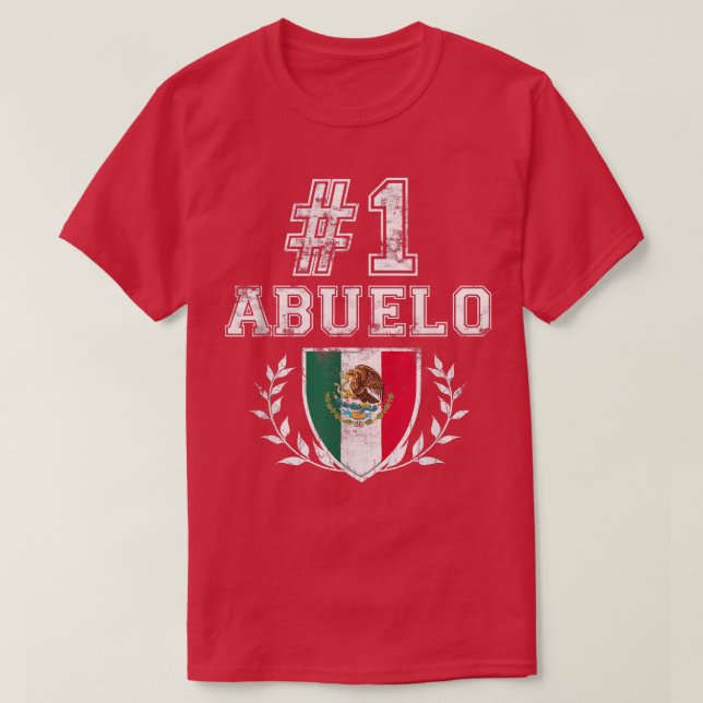 Camiseta Mens Número Um Abuelo Latino Avô Espanhol  (Frente do Design)