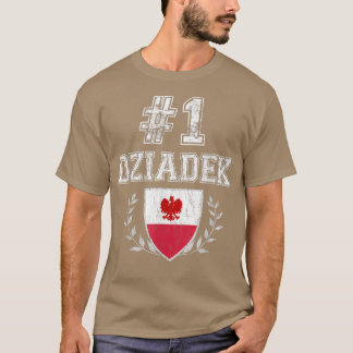 Camiseta Mens Número Um Dziadek Vintage Avô Polonês