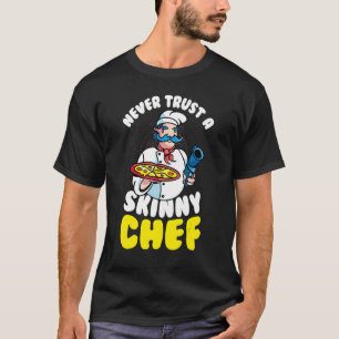 Camiseta Mens Nunca Confiam Em Chef Pizza Italiano