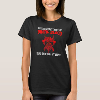 Camiseta Mens nunca me subestimaram vivendo sangue vikings