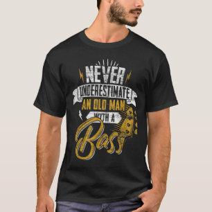 Camiseta Mens Nunca Subestimam Um Velho Com Gu De Baixo