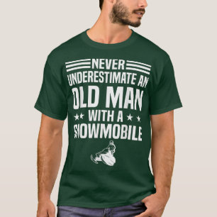 Camiseta Mens Nunca Subestimam Um Velho Com Um Zero De Neve