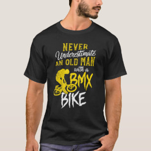 Camiseta Mens Nunca Subestimam Um Velho Com Uma Bicicleta B