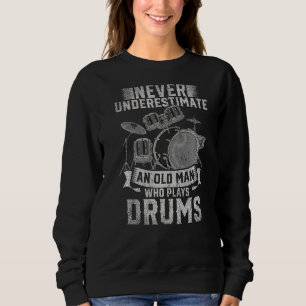 Camiseta Mens Nunca Subestimam Um Velho Que Joga Tambor