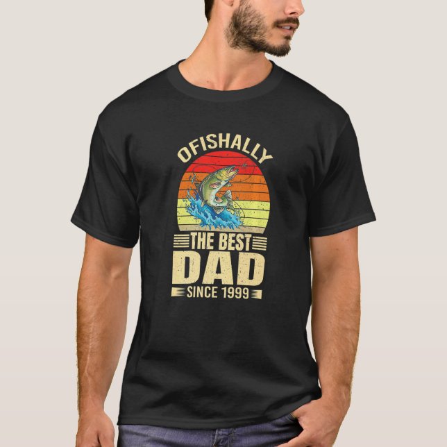 Camiseta Mens Ofishally O Melhor Pai Desde 1999 Fisher Fath (Frente)
