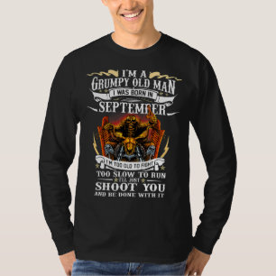 Camiseta Mens Old Bike Foi Nascer Em Setembro Na Motorcycle