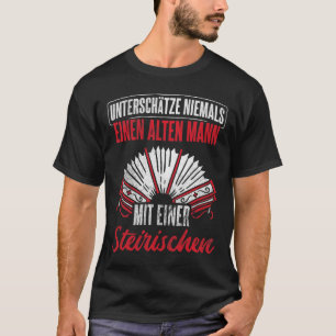 Camiseta Mens Old Man with Styrian Harmonica Accordion 1