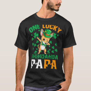 Camiseta Mens One Lucky Dog Papa Funny Chihuahua Pai Pat