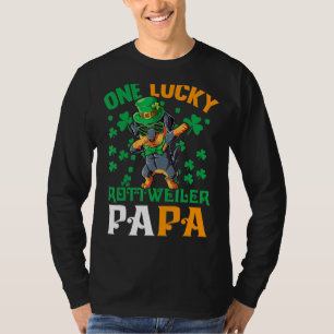 Camiseta Mens One Lucky Dog Papa Funny Rottweiler Pai Pa