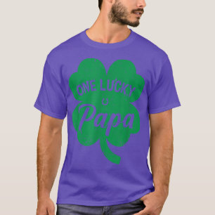 Camiseta Mens One Lucky Papa Shamrock Four Folha Rua P