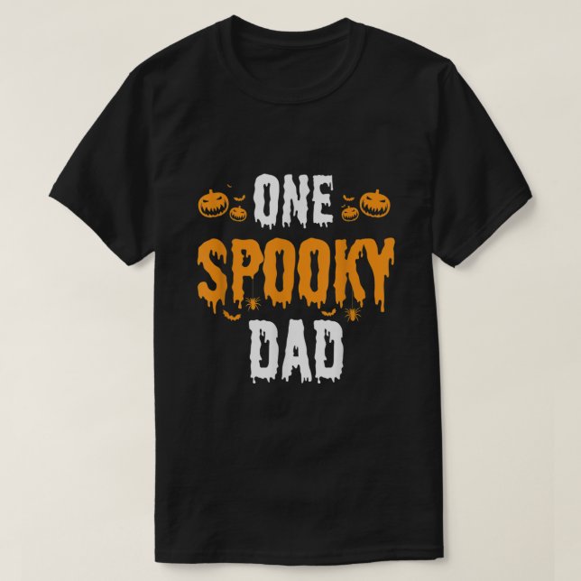 Camiseta Mens One Spooky Dad Father Matching Family Hallowe (Frente do Design)
