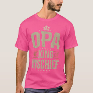 Camiseta Mens Opa King of Mishead for Men Engraçado Padres 