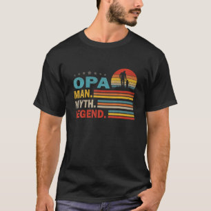 Camiseta Mens Opa Man Myth Vintage Opa Legend Dia de os pai