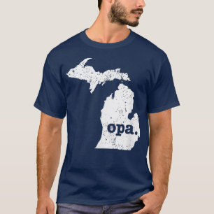 Camiseta Mens Opa T Michigan T Avô alemão T 